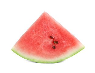 a piece of cut watermelon isolated on white background