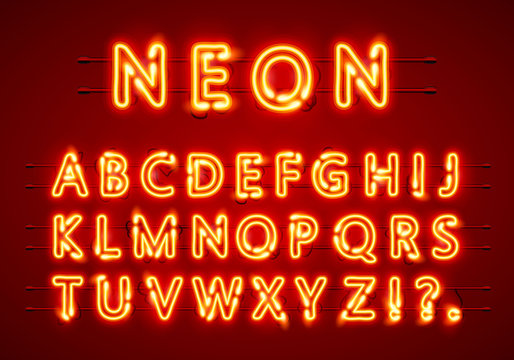 Neon font text. Neon font eps. Lamp font. Alphabet font