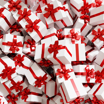 Geschenk Hintergrund zu Weihnachten in rot weiß