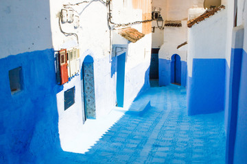 the blue streets of a famous Moroccan city, chefchaouen