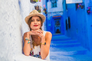 cute woman traveling to morocco