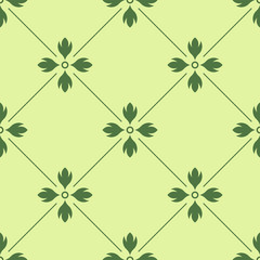 abstract floral seamless pattern with flowers, netting and leaves