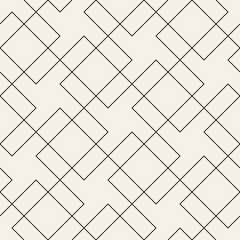 Vector seamless geometric pattern. Simple abstract lines lattice. Repeating elements stylish background - 226018798