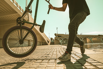 Guy riding a bmx bike