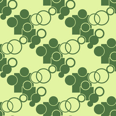 Fototapeta premium Seamless geometric abstract pattern with circles, squere and rings