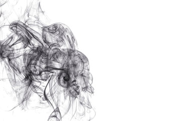 Fototapeta premium Black smoke on white background