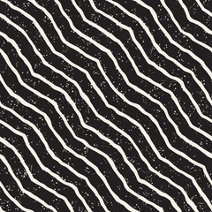 Simple ink geometric pattern. Monochrome black and white strokes background. Hand drawn texture for your design