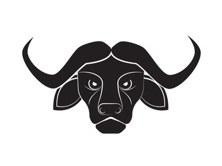 Vector illustration icon buffalo head on white background