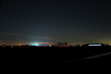 lighttrail at night in grassland - 226023316