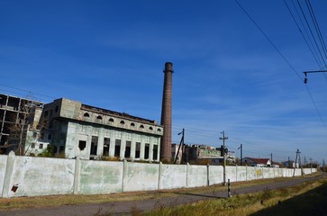 A deserted foundry with funnel