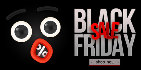 Black Friday sale shock face