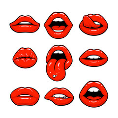 Red lips, a collection.