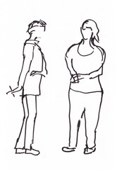 instant sketch, two women