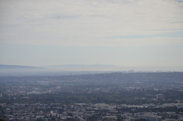 Hollywood Sign and City View Of Los Angles California USA