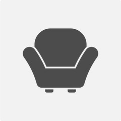 Fototapeta premium Sofa seat or armchair isolated on white background. Vector illustration.