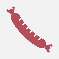Frankfurter sausage icon isolated on white background. Vector illustration.