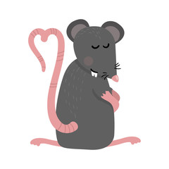 Cute mouse in cartoon style