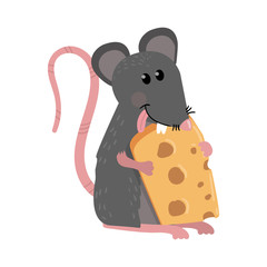 Cute mouse in cartoon style