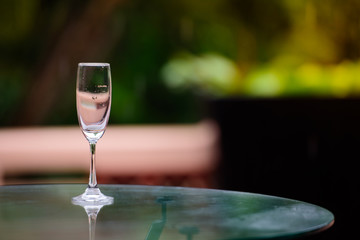 Wine glasses placed at the party.