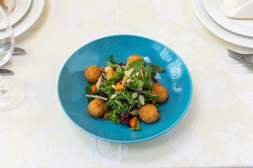 Exquisite food. Dish. Restaurant. Menu. Order. Exquisite dish, creative restaurant meal concept, haute couture food.
