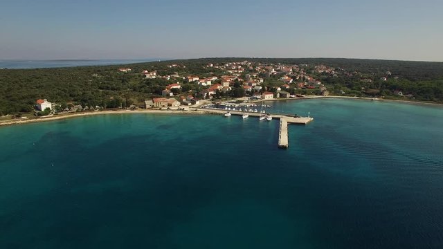 Aerial - Panoramic shot of a coastal village