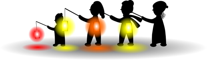 Kinder beim Laternegehen