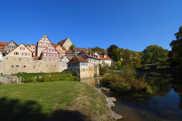 Schwäbisch Hall,Baden-Württemberg, Deutschland : Altstadt am Kocherufer