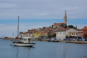 Fototapeta premium Rovinj - city in Istria, Croatia - seen from the harbor