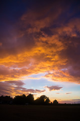 Beautiful sunset near Aholming - Bavaria - Germany