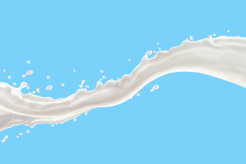 Milk Splash On blue background