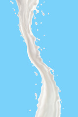 Milk Splash On blue background