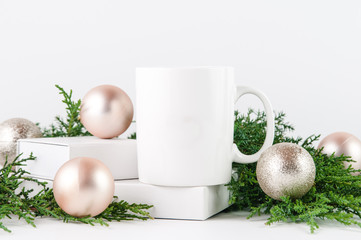 white christmas mug mock up