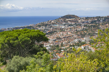 Fototapeta na wymiar aerial view on Funchal, capital of Madeira Island, Portugal