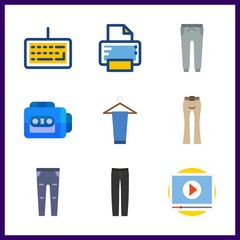 9 button icons set