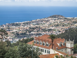 aerial view on Funchal, capital of Madeira Island, Portugal