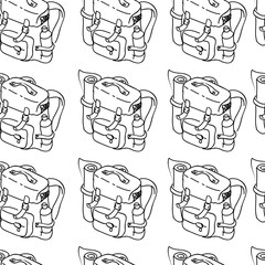 seamless pattern with backpack