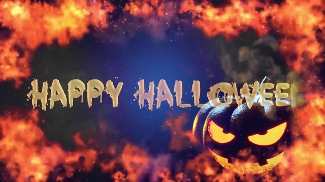 Happy Halloween haunted pumpkin background
