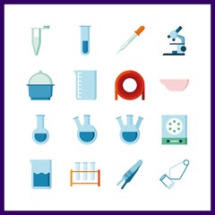scientific icon. test tube holder and beaker vector icons in scientific set. Use this illustration for scientific works.