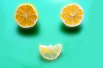 fresh lemon on background