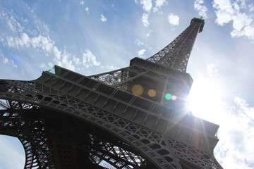 Eiffel tower in the sun