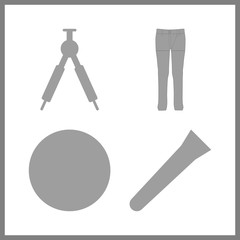 4 grunge icon. Vector illustration grunge set. compass and brush icons for grunge works
