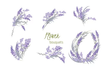 Muurstickers Lavendel Bloemen lavendel retro vintage achtergrond