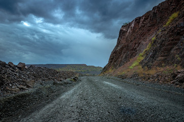 The road in the quarry