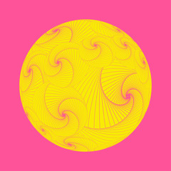 graphic spirals ball in pop pink and yellow