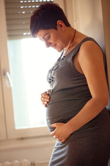 pregnancy, motherhood, people and expectation concept - Pregnant woman