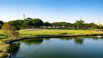 landscape with river and blue sky
