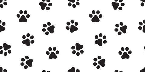 Fototapeta na wymiar dog paw seamless pattern footprint vector french bulldog tile background scarf isolated repeat wallpaper