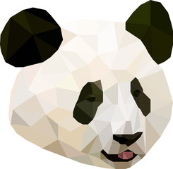 Low Poly Illustration vom Kopf eines Großen Pandas