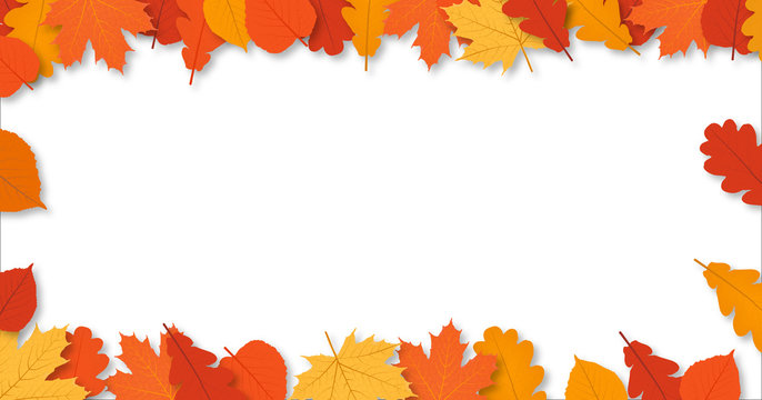 Vector Background With Autumn Golden Leaves