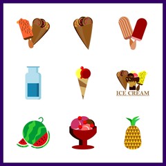 9 snack icons set